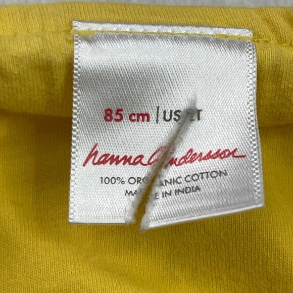 Hanna Andersson Easy Romper In Organic French Terry Unisex 85cm US 2 Yellow - Picture 6 of 9